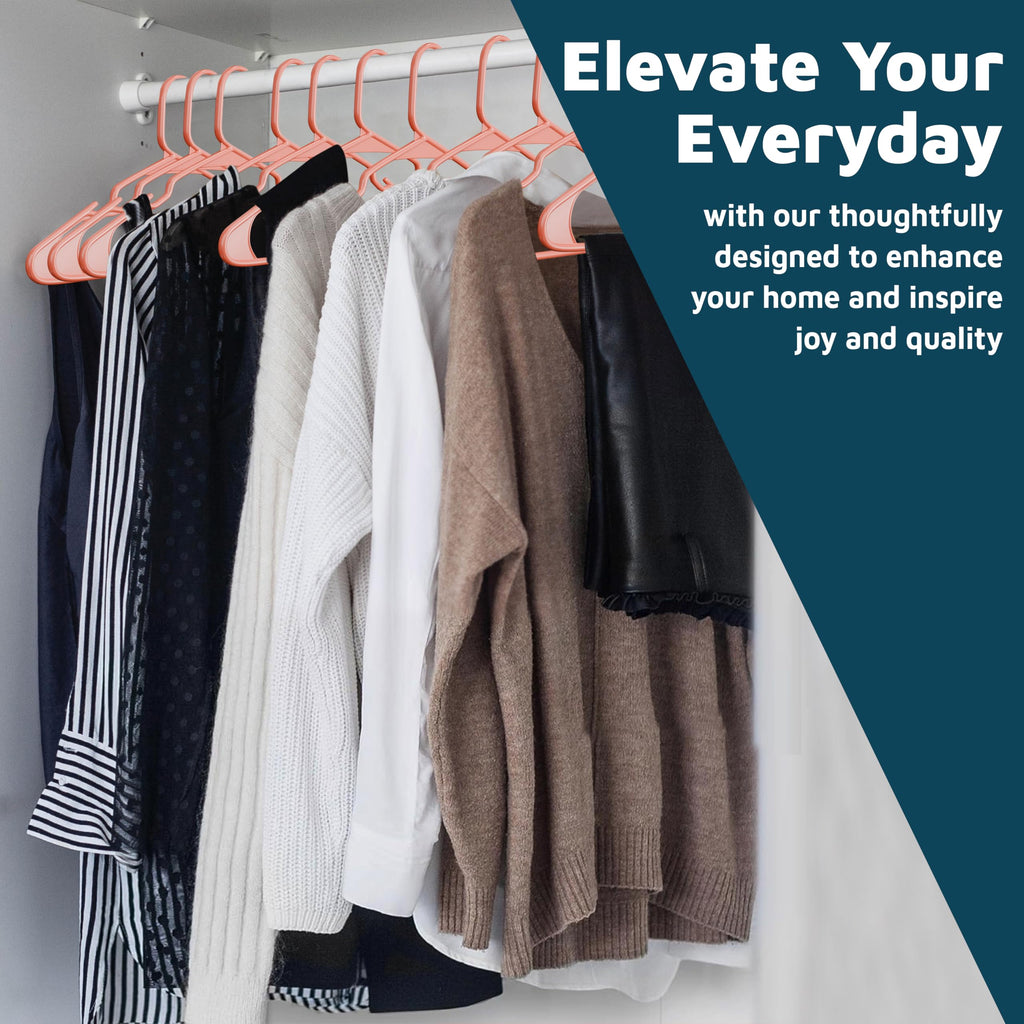 Plastic Clothes Hangers - Heavy Duty Hanger Set, for Organizing Clothes, Dresses, and Coat, Holds Up to 5 lbs