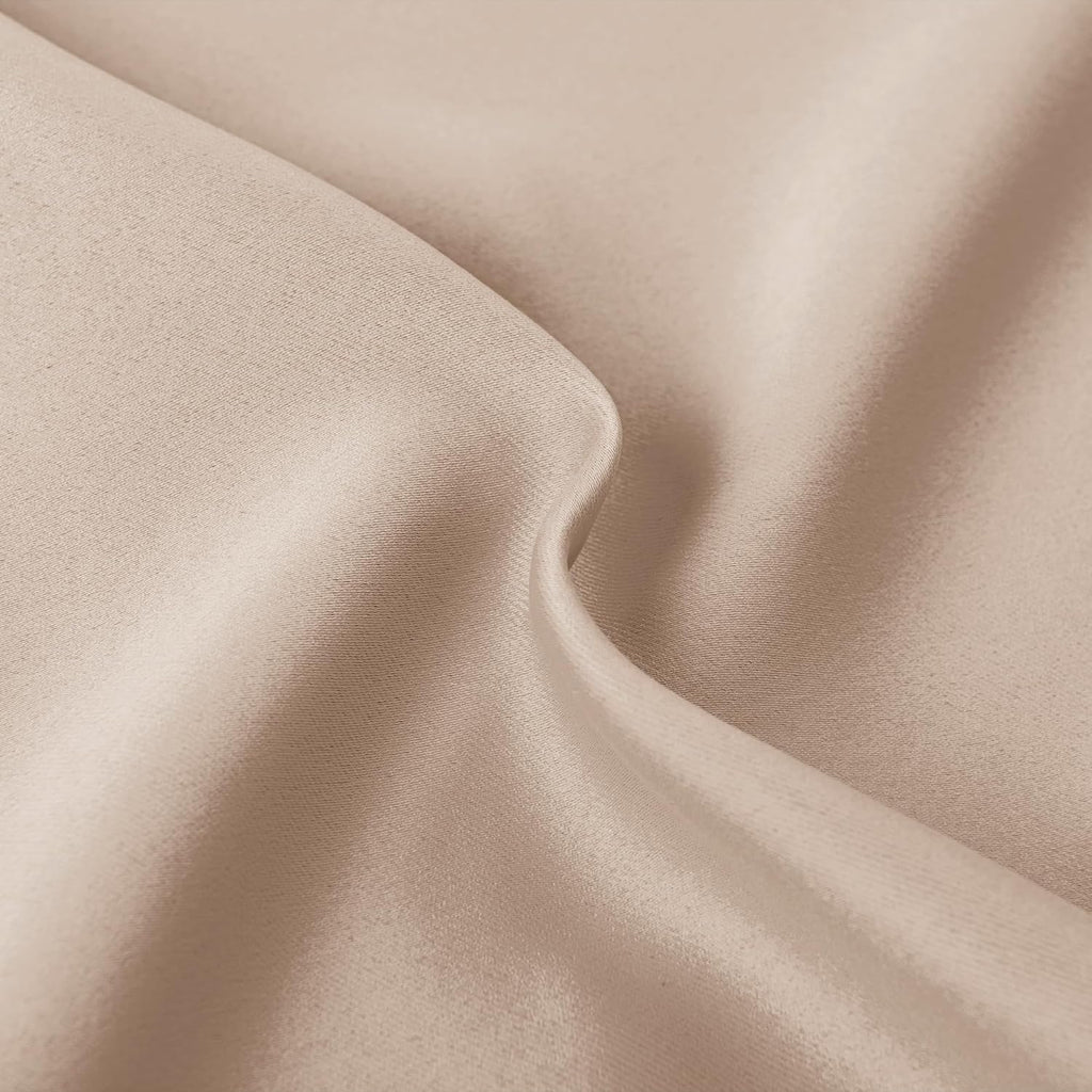 Beige Valances for Windows Rod Pocket Room Darkening Small Window Curtains , 52" W x 18" L, 1 Panel