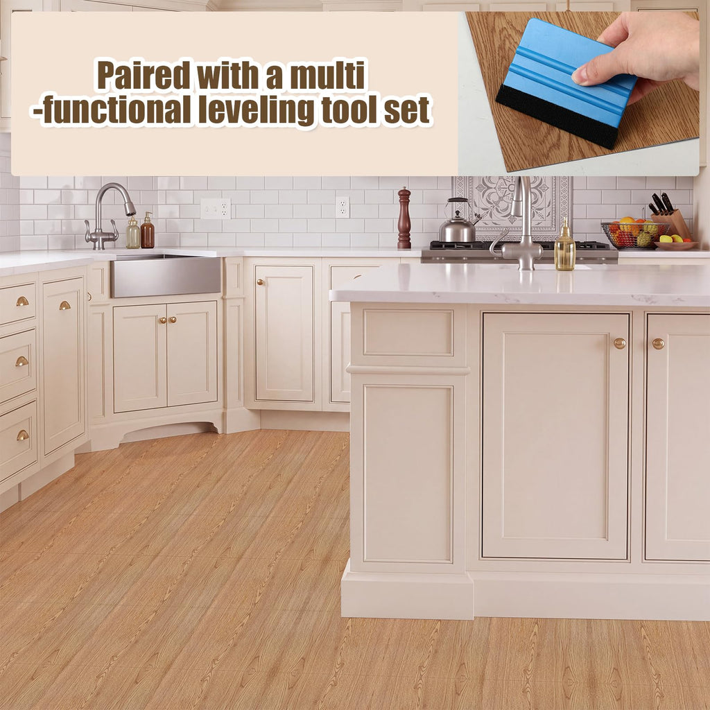 60 Pack Peel and Stick Vinyl Floor Tiles, 12x12 Inch, Brown