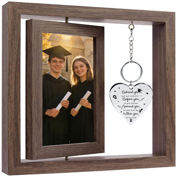 2026 Graduation Gifts, Class of 2026 Graduation Picture Frame, 4x6 Rotating Floating Photo Frame for University
