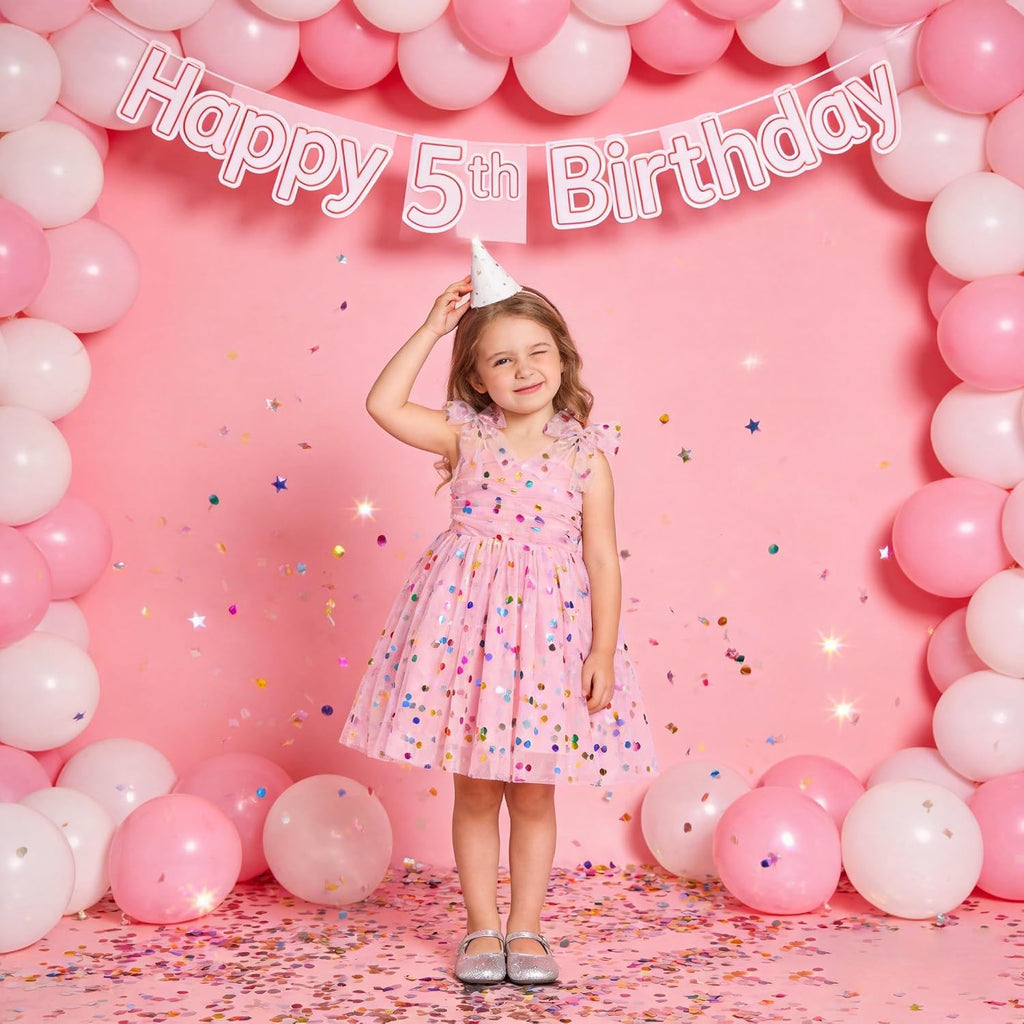 Toddler Baby Girl Birthday Dress Floral Sequin Tulle Tutu Dresses for Pageant Party Cake Smash Photoshoot