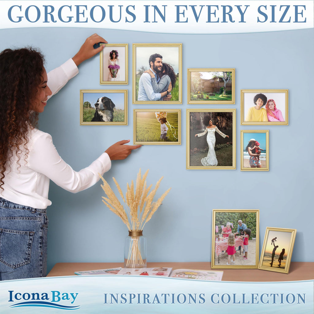 8x10 Picture Frames, Gold, 6 Pack, Contemporary, Inspirations
