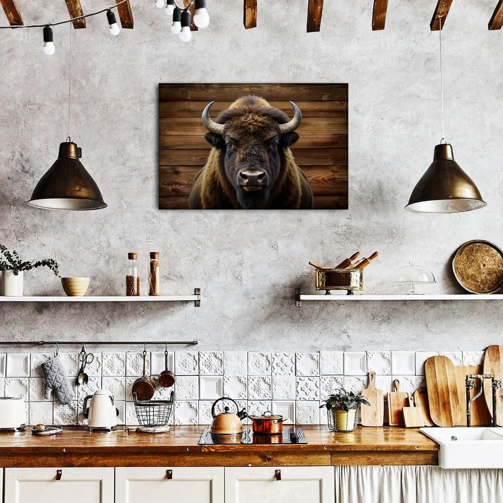Buffalo Wall Art American Bison Pictures Canvas Wall Decor Rustic Farmhouse Animal Prints Western Wildlife Painting