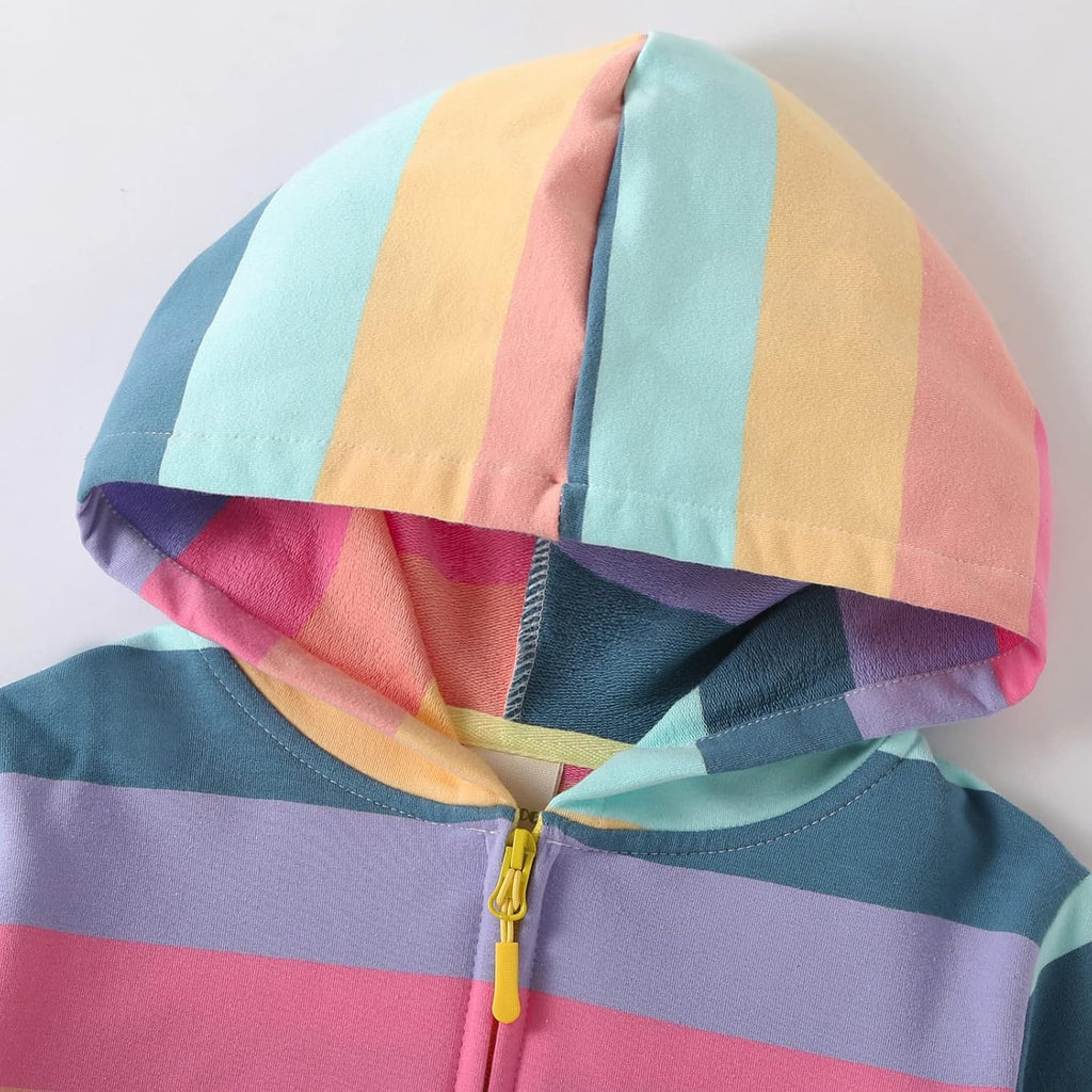 Girl Zip Up Cotton Sweatshirts Hooded Tie Dye Printed Zipper Hoodie for Toddler Girls