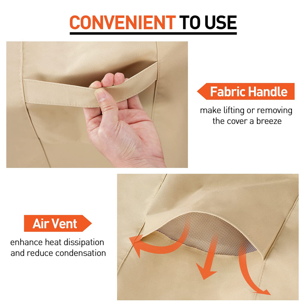Outdoor High Back Chair Covers, 29"W x 30"D x 42"H, Beige & Brown