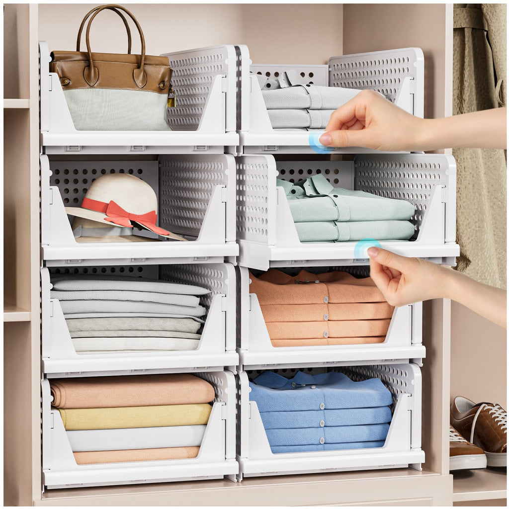 8 Pack Stackable Basket - Stackable Storage Bins