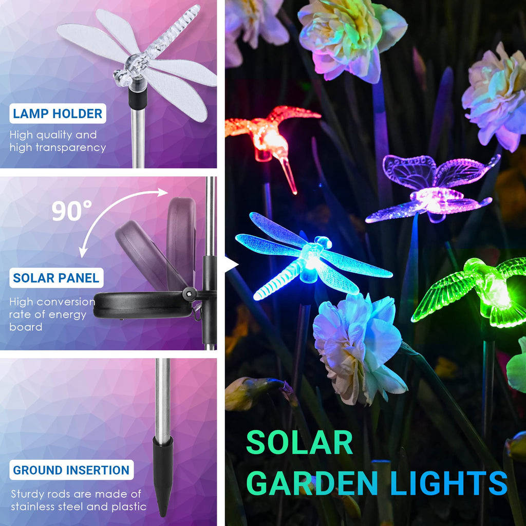 Solar Garden Lights Decor Butterfly Path Lights Outdoor Decorations