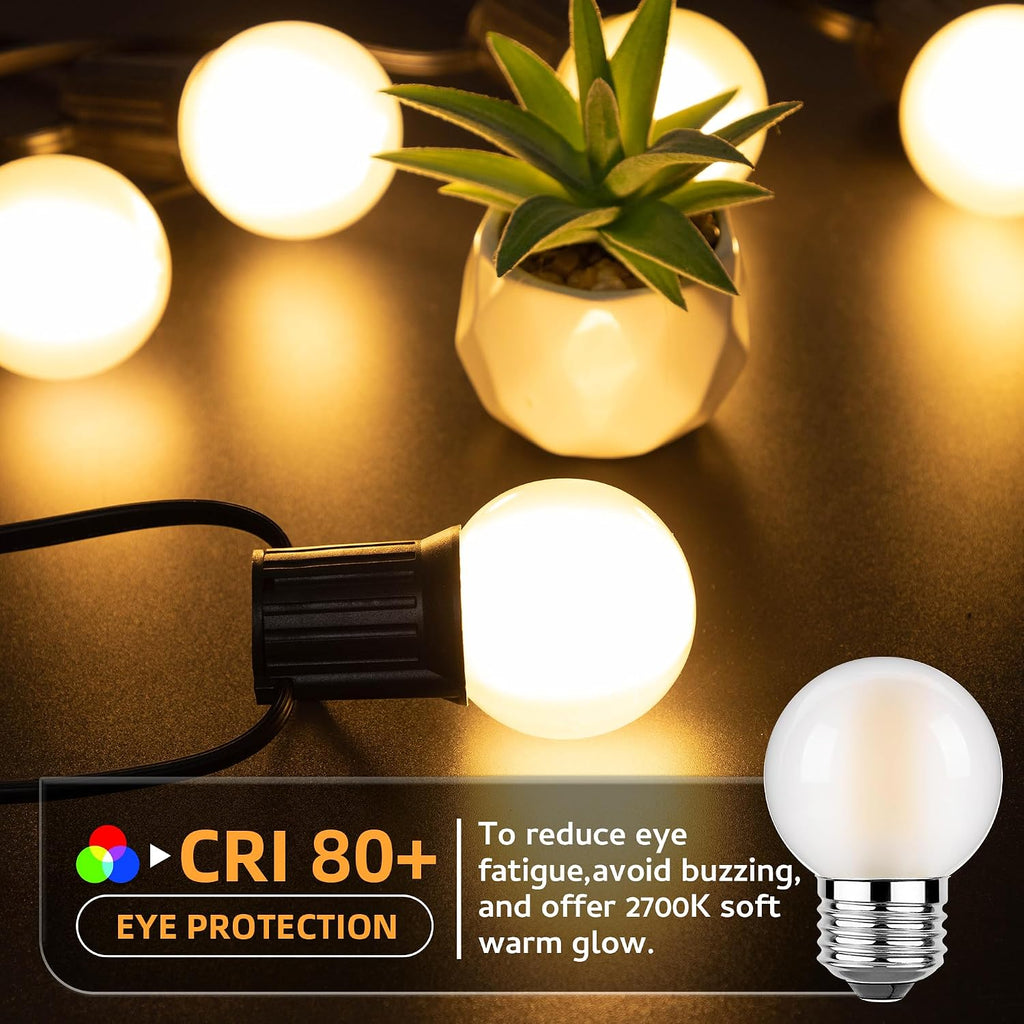 6 Pack Dimmable E26 LED Edison Light Bulbs Frosted G16.5 4W Equal 40 Watt