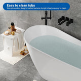 67 Inch Acrylic Freestanding Bathtub, Deep Soaking Tub with Non-Slip Base, cUPC Certified Free Standing Tub, Chrome