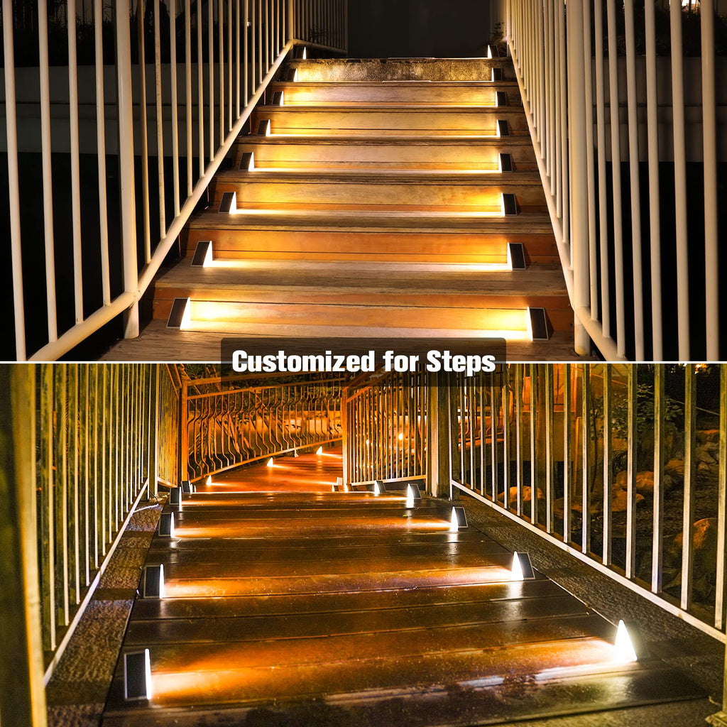 Solar Stair Lights 24 Pack, Solar Step Lights Outdoor Waterproof