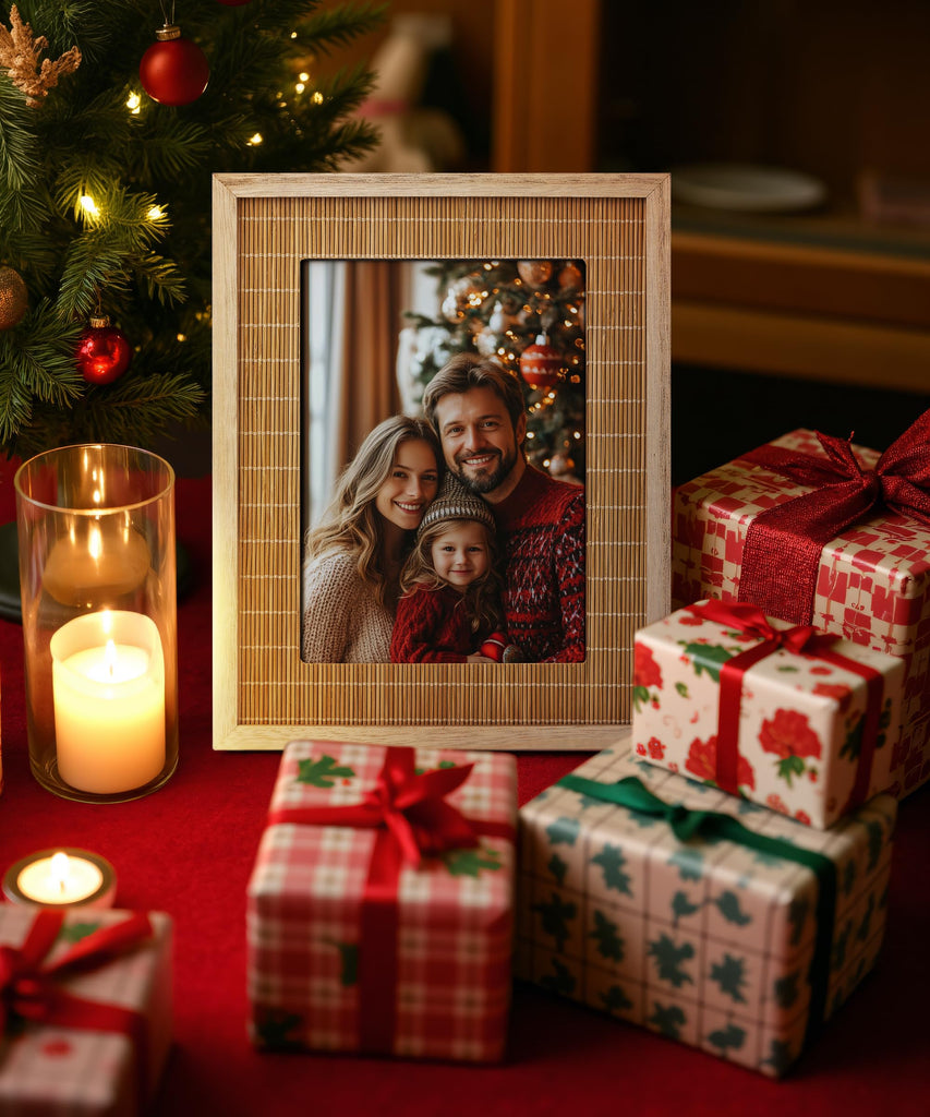 Boho 5x7 Picture Frame Bamboo Woven Rattan Photo Frame