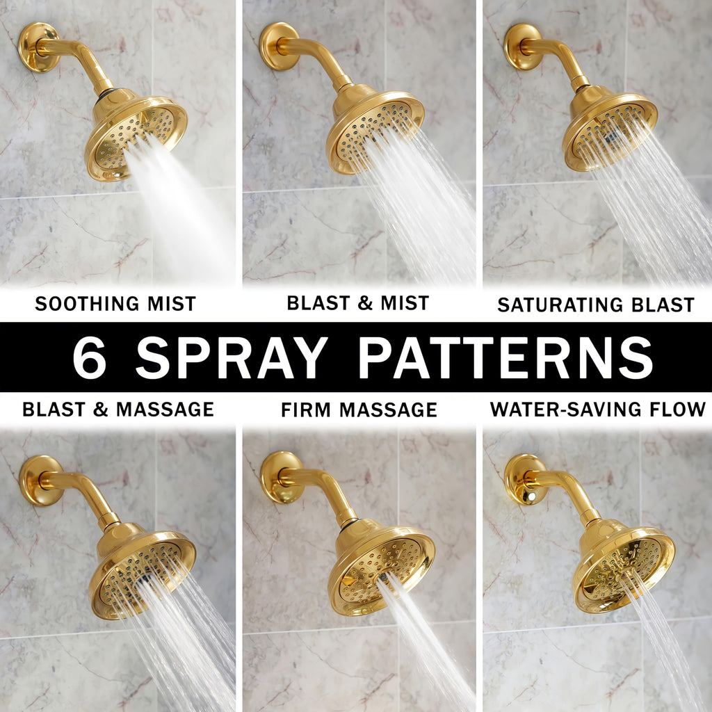 Massage Shower Head With Mist - 2.5 GPM - Polished Brass