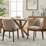 Modern Dining Chairs Set of 2, Faux Leather Kitchen Chairs with Wood Legs