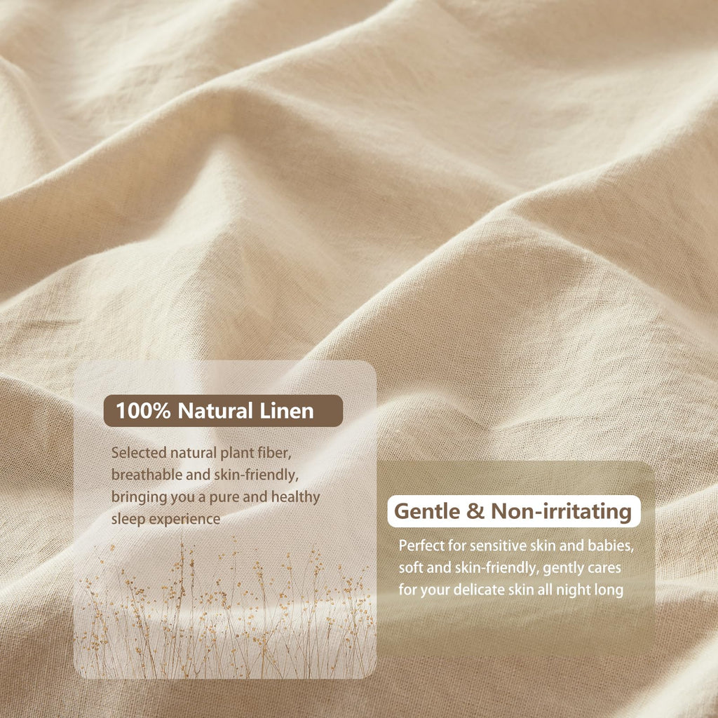 100% Stone-Washed Linen Sheet Set - Breathable & Soft