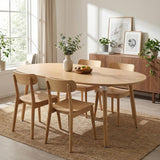 Extendable Round Dining Table for 4 6 Wooden Dining Room Table 39" to 70" Modern Kitchen Table for Dining Room Office
