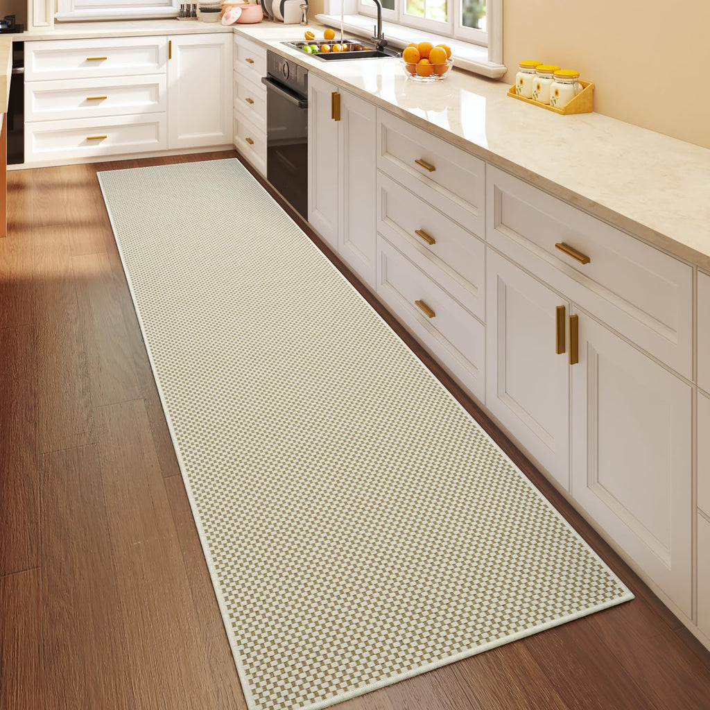 Hallway Runner Rug Extra Long Kitchen Runner Washable Beige