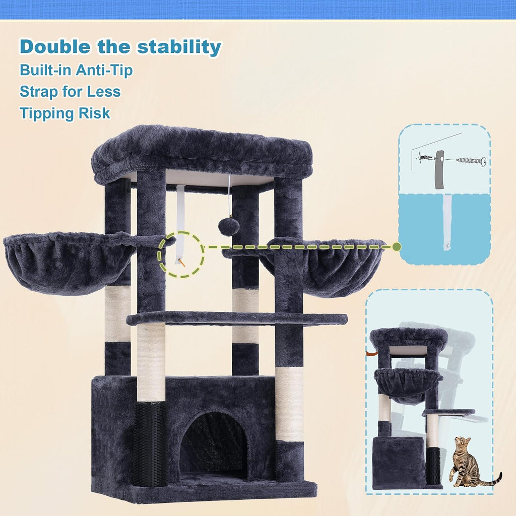 Cat Tree Tower with Large Platform, Spacious Condo