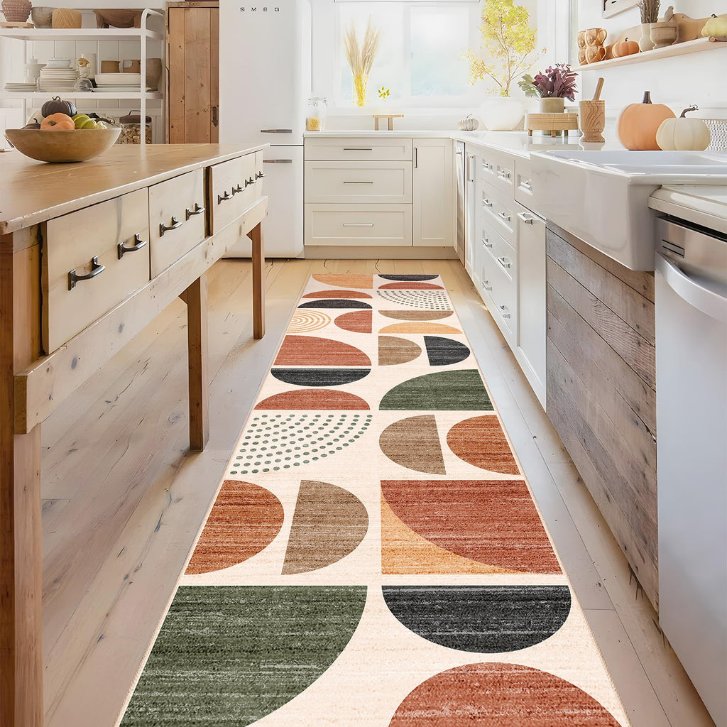 Boho Runner Rug Washable 2x8 Area Rugs Non Slip Modern Abstract