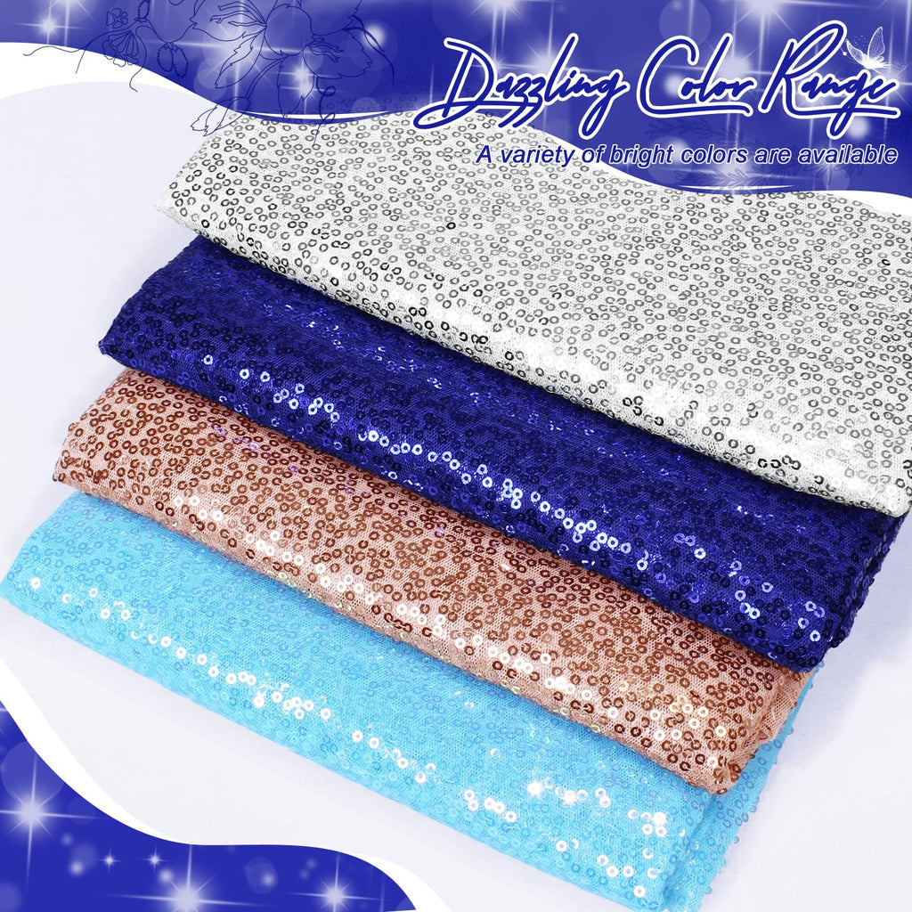 Royal Blue Sequin Fabric by The Yard, 2 Yard, 48 Inch Wide