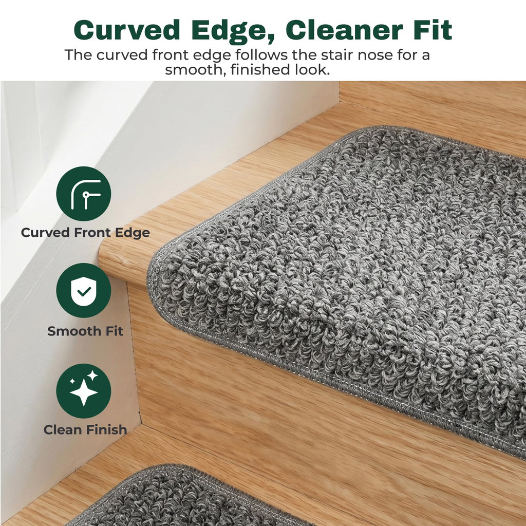 Bullnose Carpet, 14 Pack, 9.5"x30", Heat-Pressed