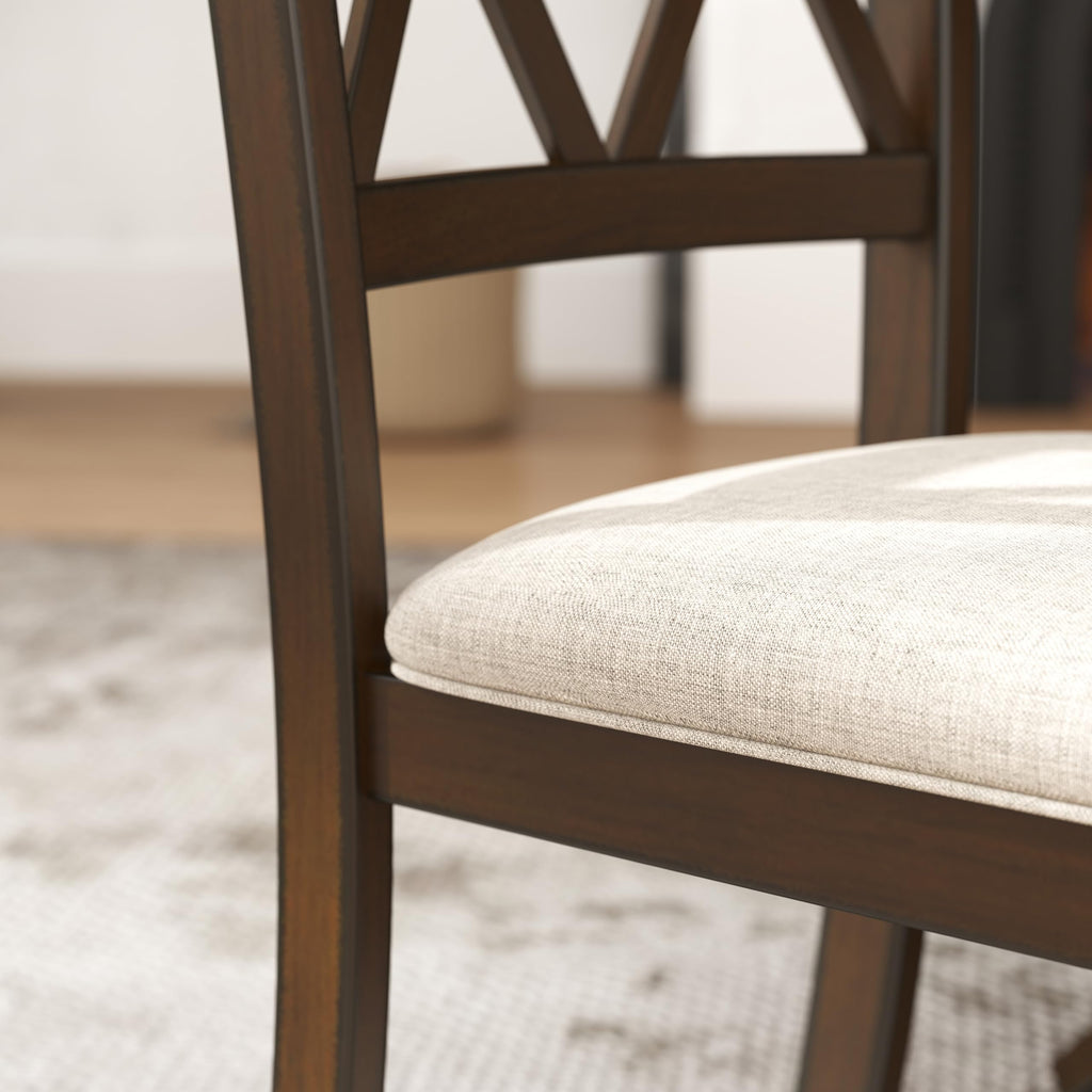 Windvale Fabric Upholstered Dining Chair, Set of 2, Espresso