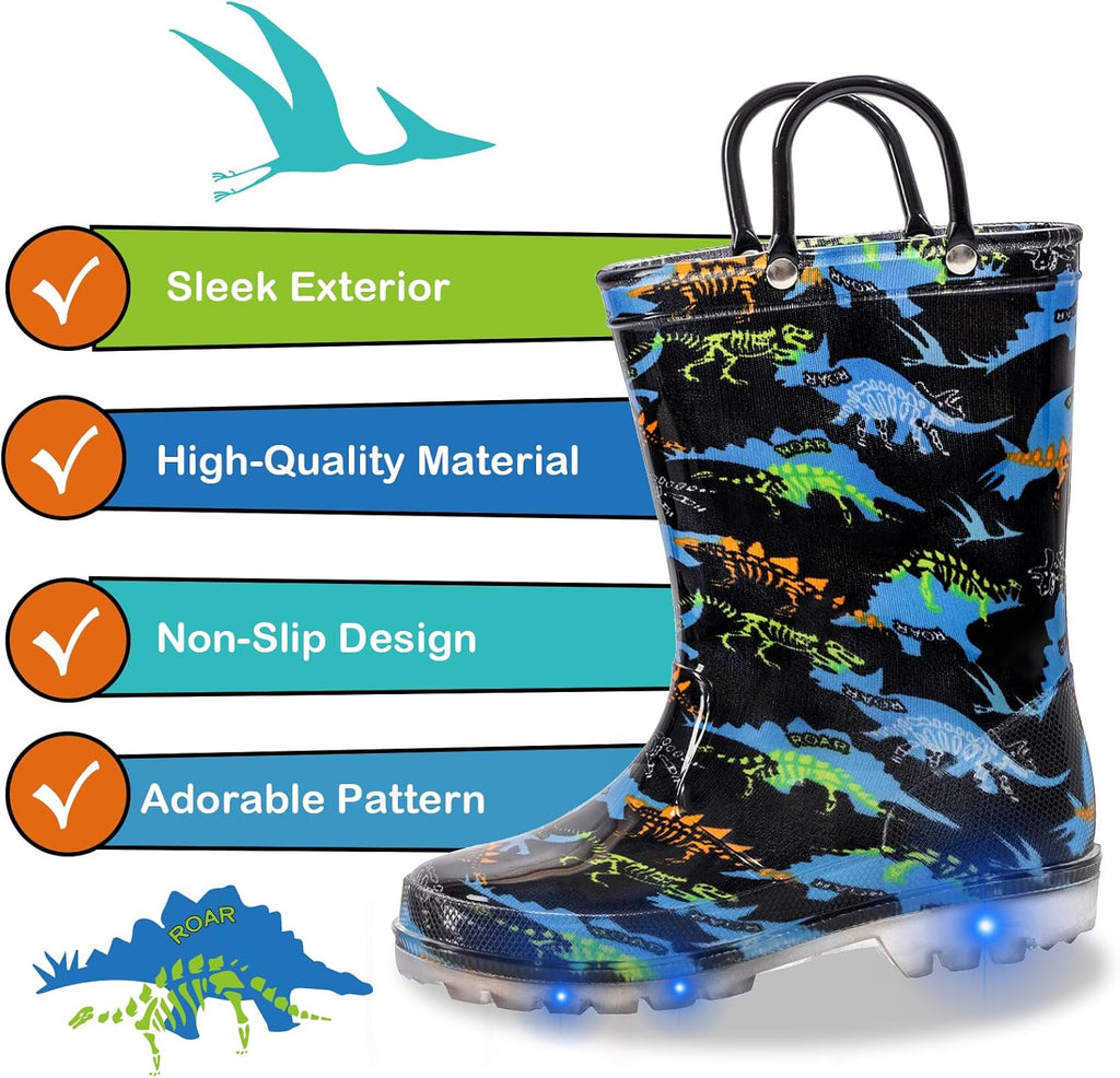 Kids Light Up Rain Boots for Girls & Boys
