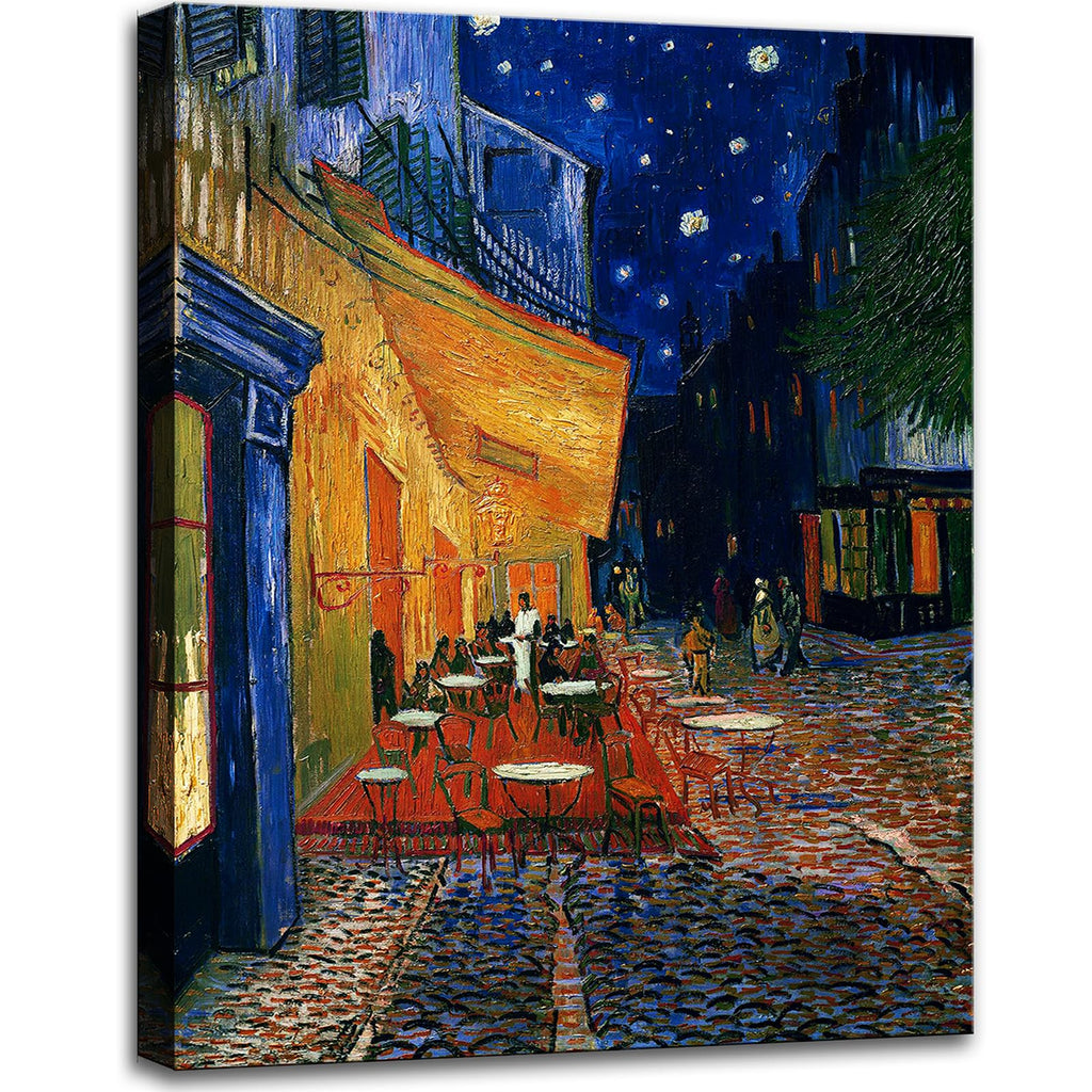 Vincent Van Gogh Canvas Wall Art Cafe Terrace At Night Painting Classic Artwork Bedroom Home Kitchen Decorations 24"
