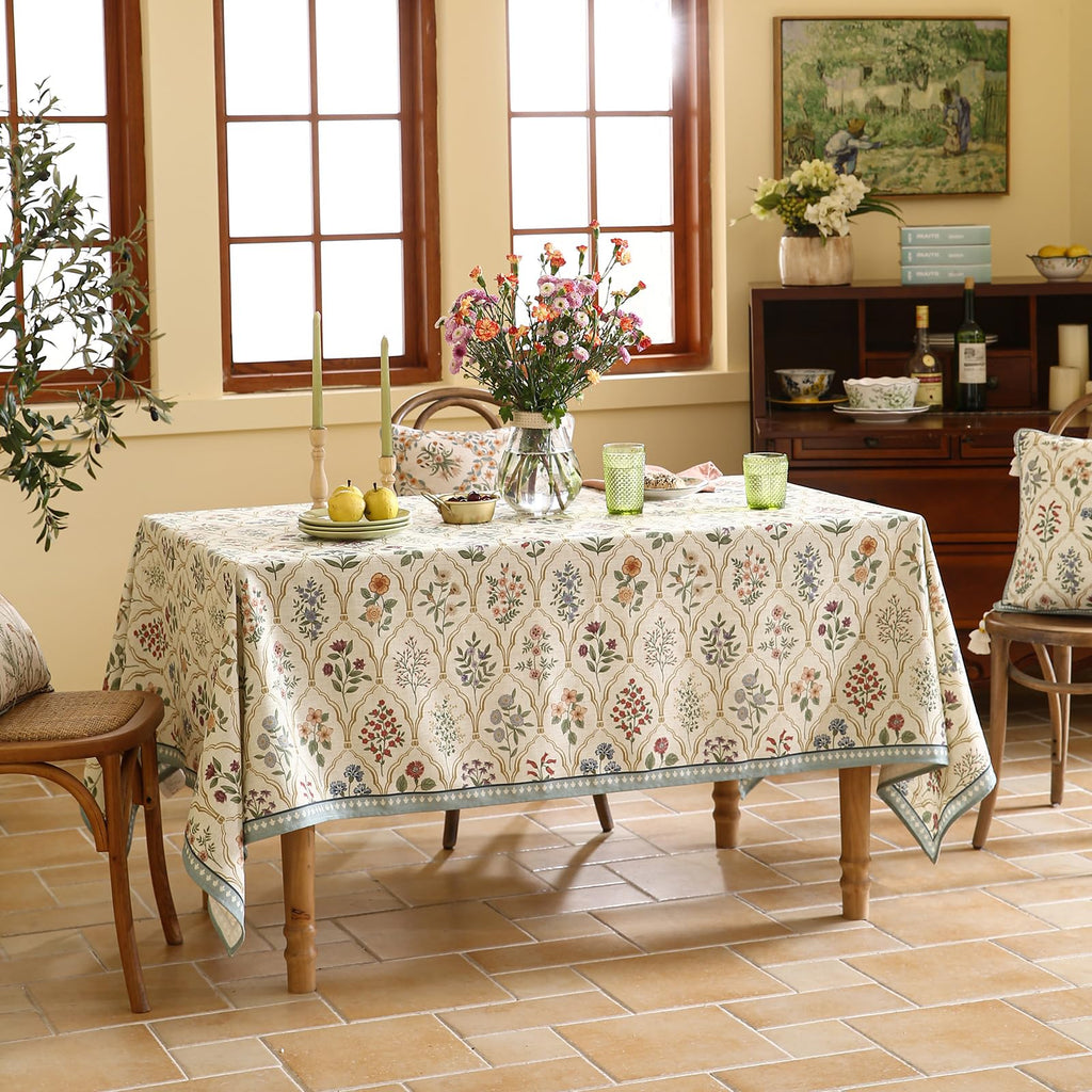Designer Vintage Rectangular Printed Tablecloth, 71"x55"