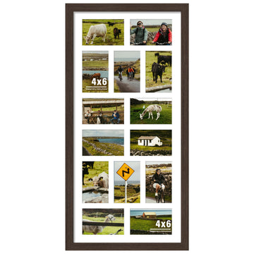 14x30 Collage Frame For 14 4x6 Photos Walnut