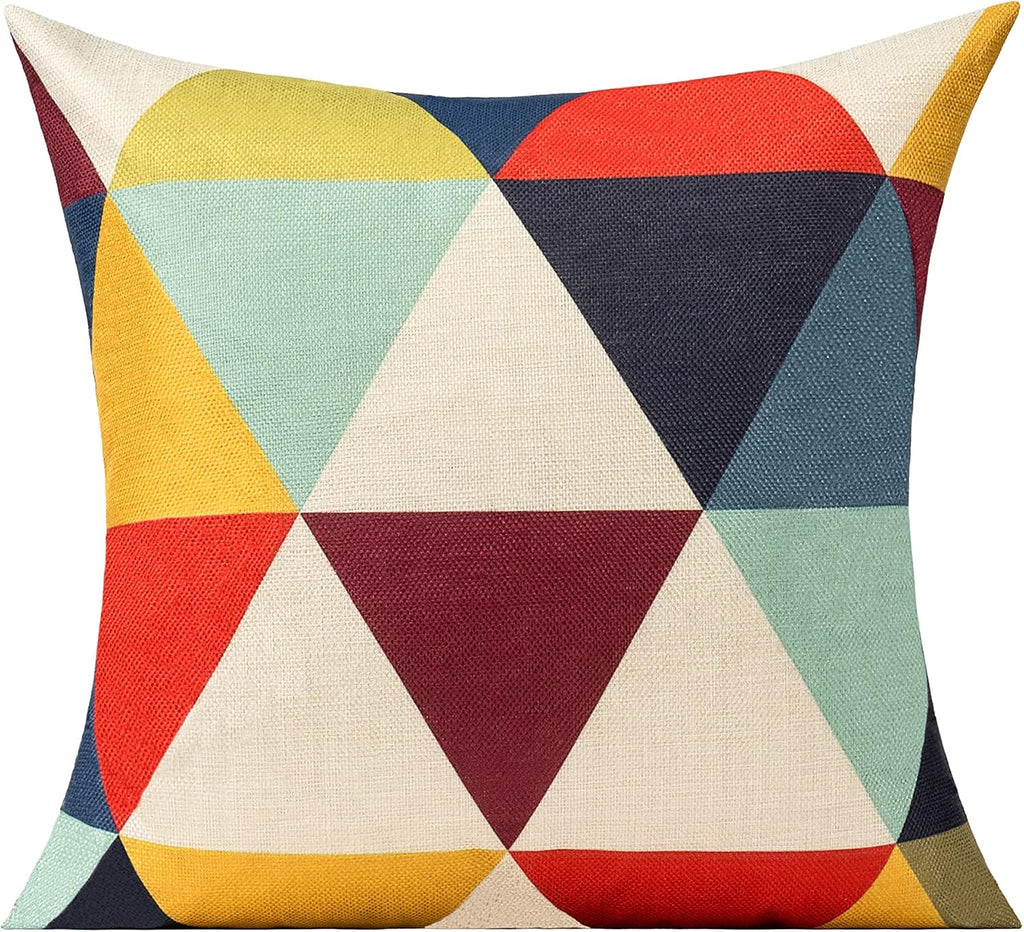 Outdoor Throw Pillow Covers 18x18 Set of 4 Boho Colorful Fun Mid Century Modern Home Décor Summer Fall Cushion Cases