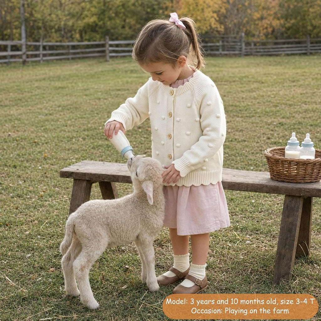 Baby Girl Knit Cardigan Sweater Button Down Toddler Sweaters for Spring Fall