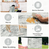 8x10 Area Rugs for Living Room - Washable Rug Modern Abstract Soft Large Neutral Non-Slip Carpet Indoor Floor Stain