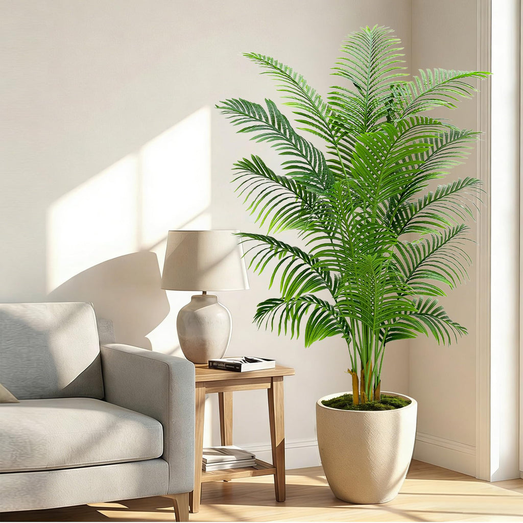 Artificial Palm Tree 7FT Tall, Fake Tropical Palm Tree in Pot