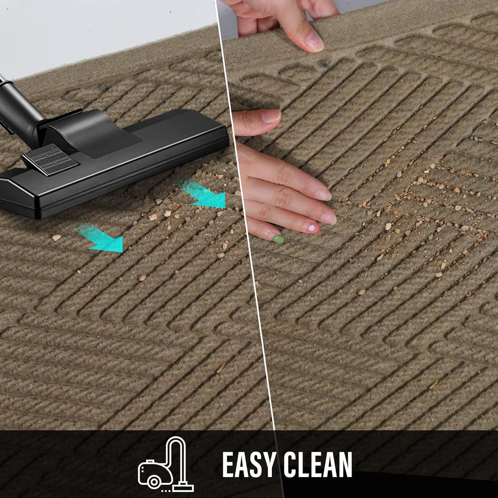Sturdy Front Door Mat, Absorbent Muddy Dirt Resist Welcome Door Mats Outdoor Indoor, Stain and Fade Resistant