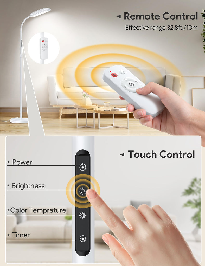 Happy Lamp, 10000 Lux Bright Light Floor lamp with Remote Control