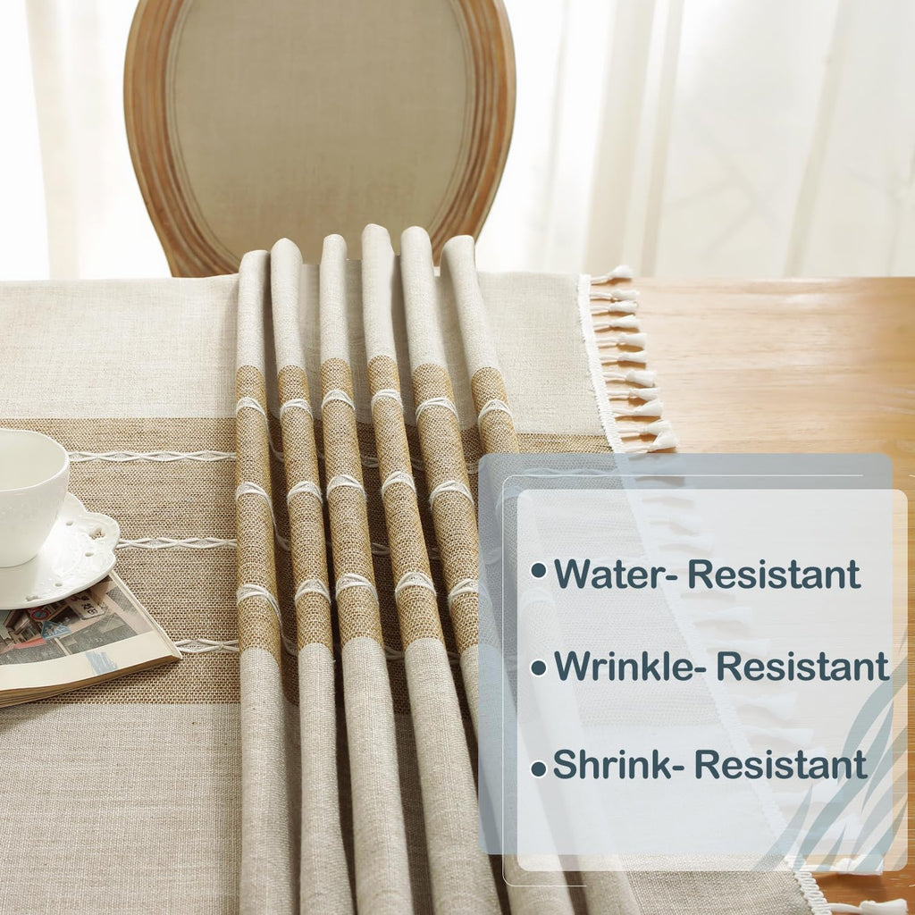 Rustic Tablecloth Cotton Linen Waterproof Farmhouse Tablecloth Burlap Table Cloths Dining Cloth Table Cloth for