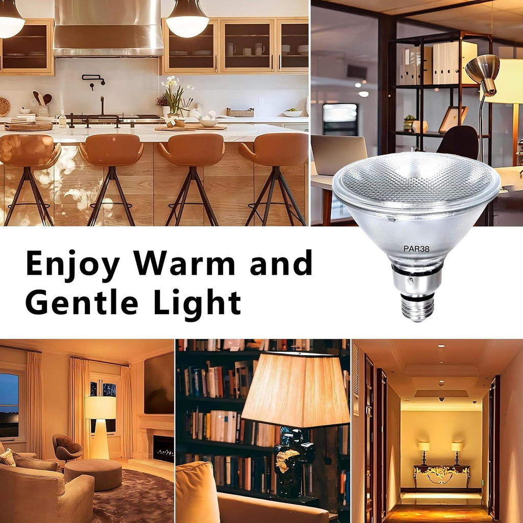PAR38 Halogen Flood Light Bulbs 100W 4 Pcs, Fit for Indoor Outdoor