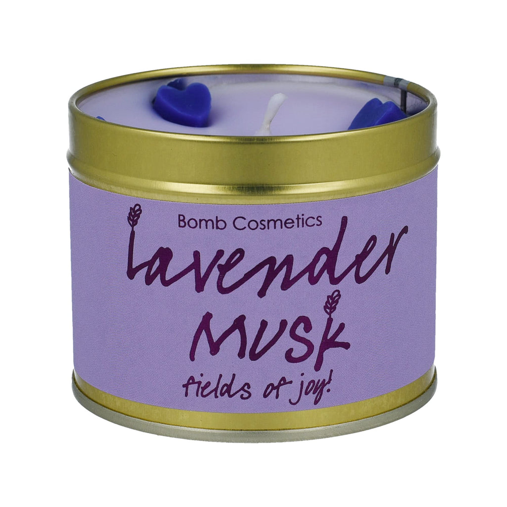 Lavender Musk Scented Tin ; Contains Pure Lavender & Marjoram Essential Oils; Vegan Friendly; 30-35 Hour Burn
