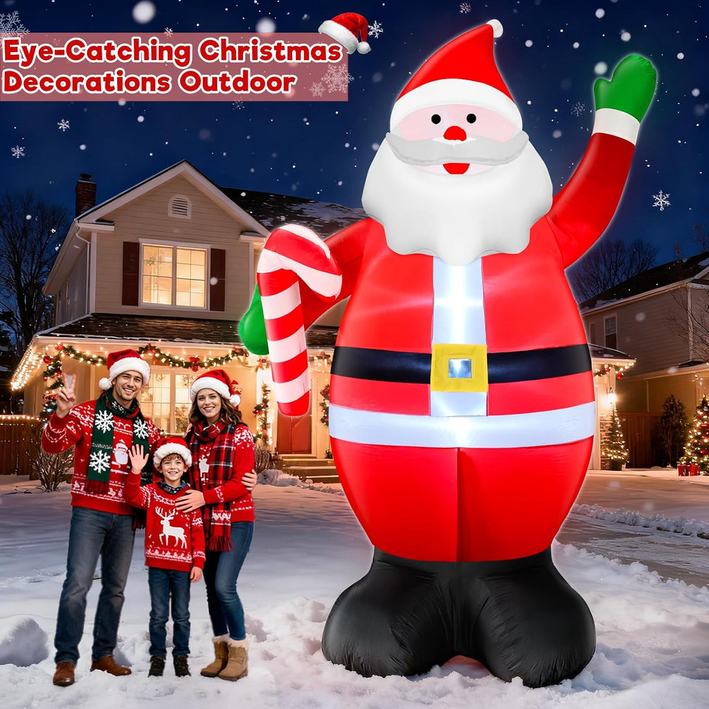 12 Ft by 6.7 Ft Giant Christmas Inflatables Santa Claus Outdoor Decorations