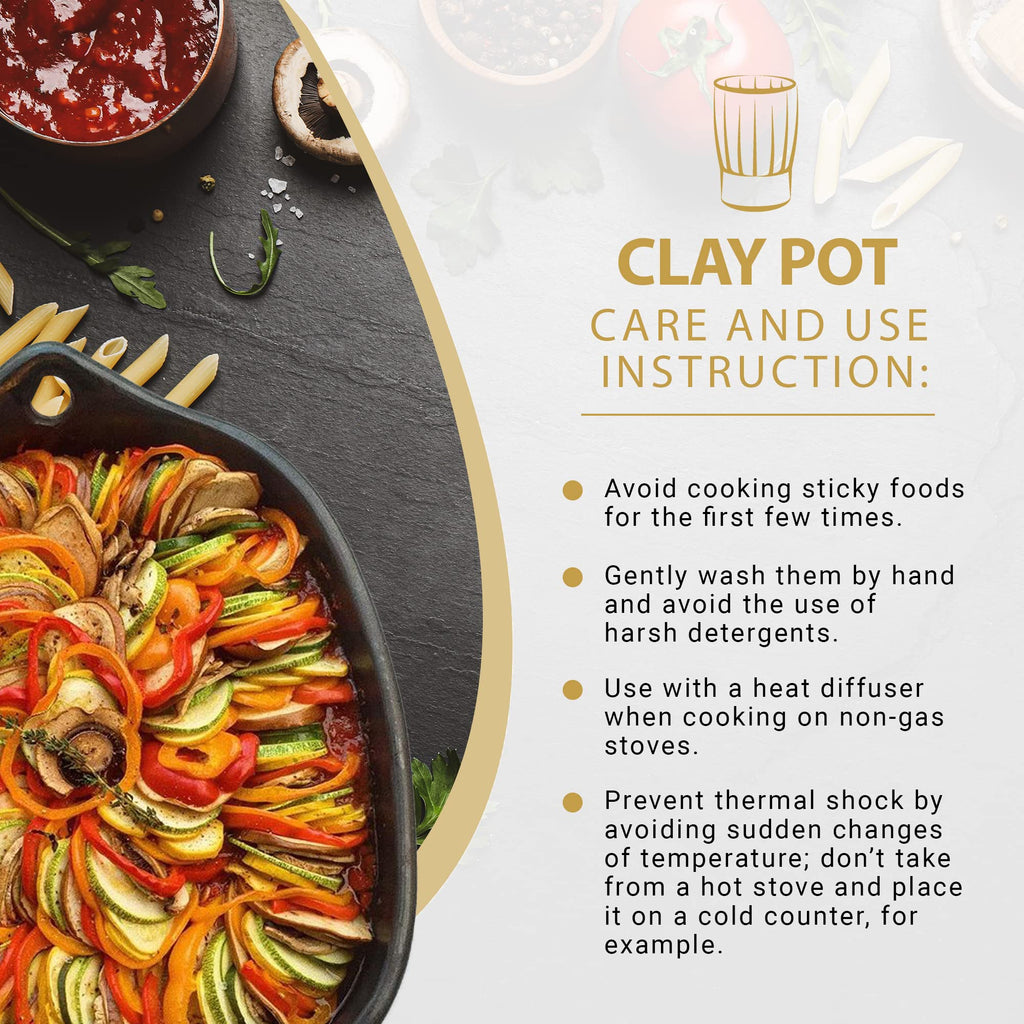 Authentic Chamba Casserole - Elegant Handmade Black Clay Cooking Pot with Cover - Perfect for Soups, Stews, Braises &