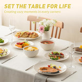 Plates and Bowls Sets, 12 Pieces Modern Stoneware Dinnerware Set for 4 Kitchen Dinner Set Ceramic Dishware Dishes Set