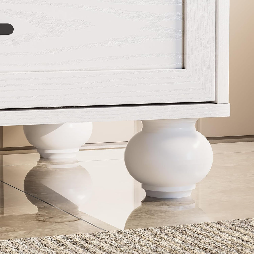 24" Bathroom Vanity with Ceramic Sink - Freestanding Cabinet with 2 Doors, 1 Drawer & Wood Legs
