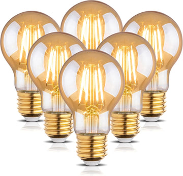 2200k Led Light Bulb,Vintage A19 Edison Bulbs,Dimmable Amber Warm White Tone Light Bulb,Antique Led Filament Light