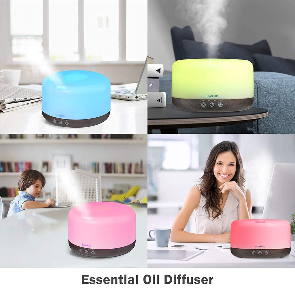 1000 ML Essential Oil Diffuser Premium Humidifier Remote Darkwood