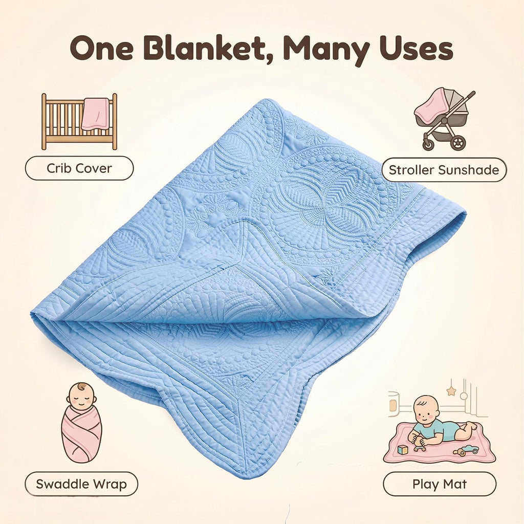 Lightweight Baby Quilt Cotton Blanket Durable Personlized Baby Blankets Four Seasons Cotton Quilted Blanket