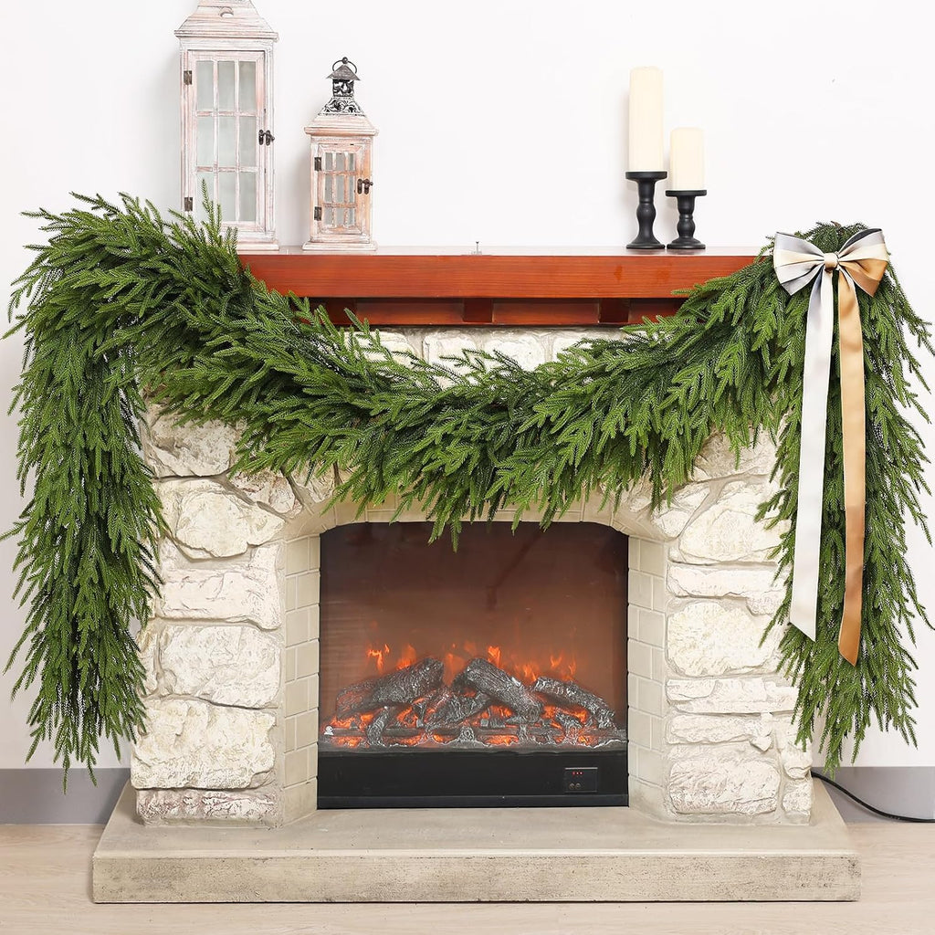 Artificial Christmas Norfolk Pine Garland for Stairs Decor (16 FT,1 PCS)