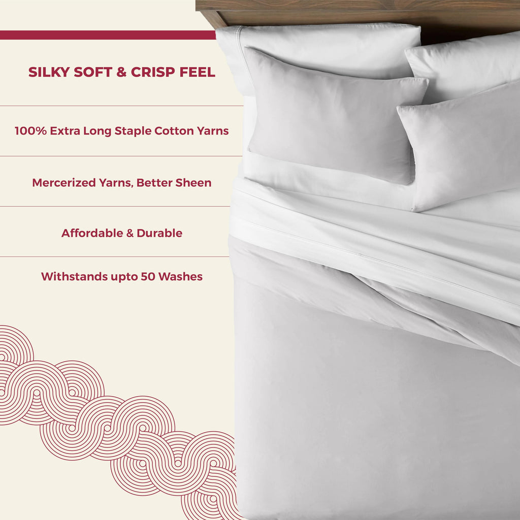 100% Egyptian Cotton Duvet Cover Set Twin/Twin XL Size - Luxury 800 Series Tranquil Collection Cotton Duvet Cover Set