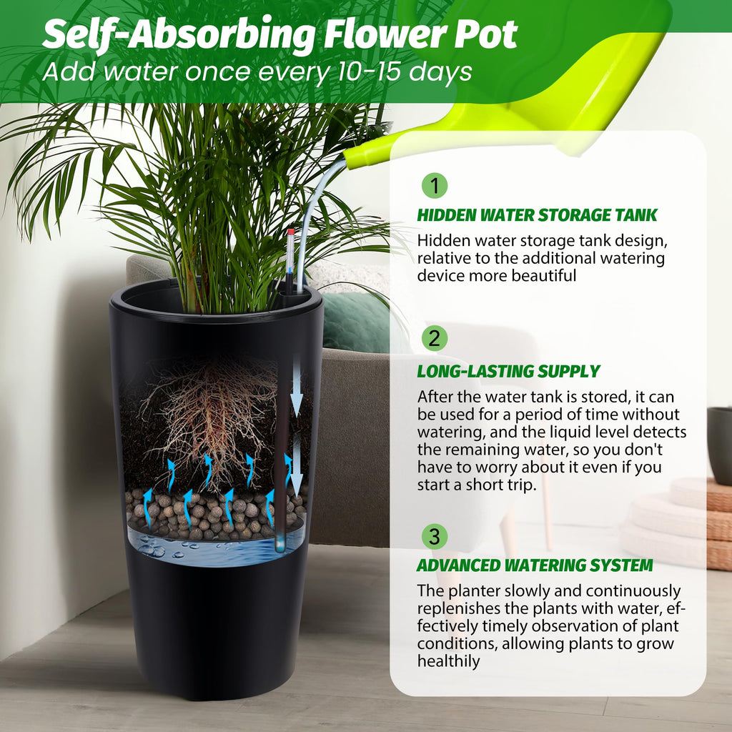 Tall Planters for Outdoor Plants, 30 in Outdoor Planters Set of 2