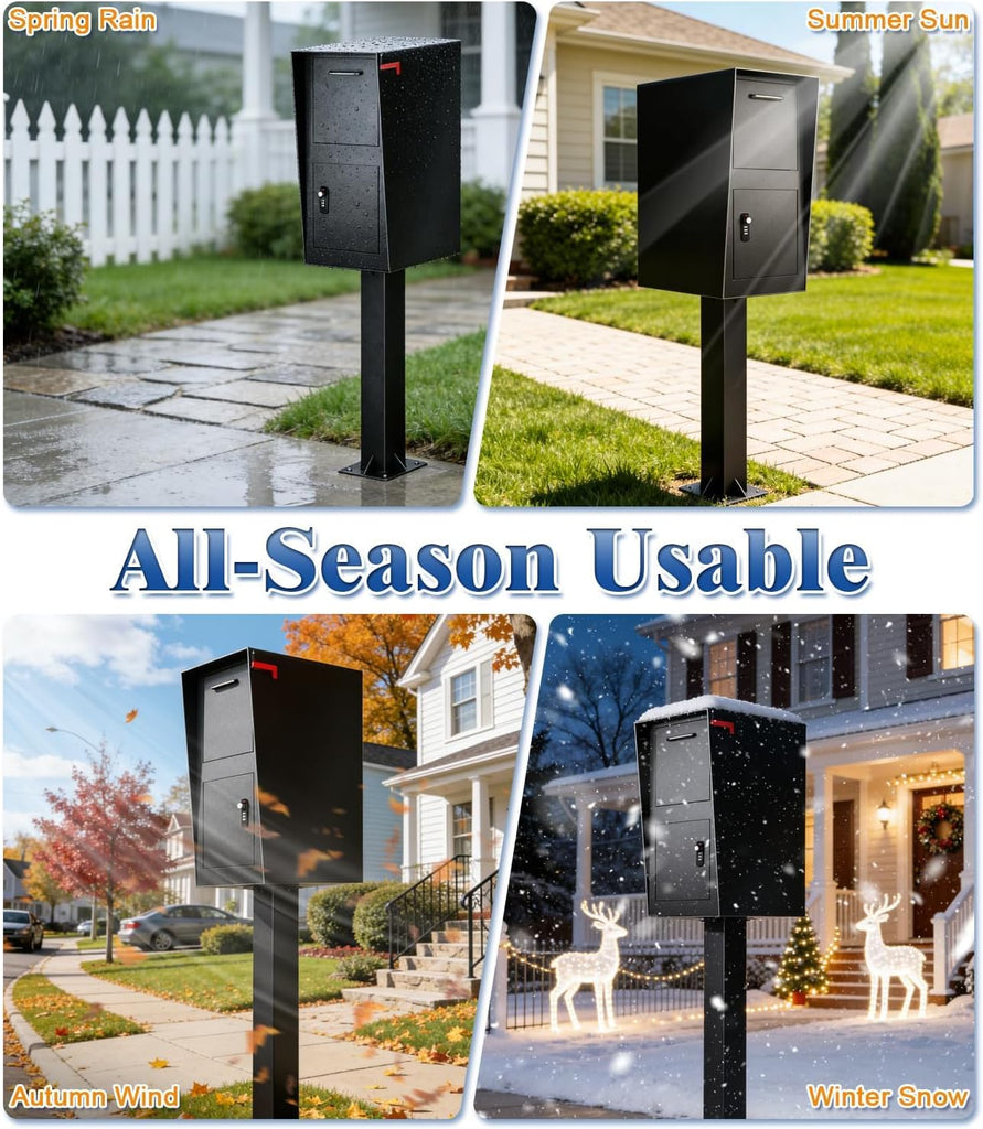 Post-Mount Mailbox, Mailboxes Weather Resistant, Large Outdoor Mailboxes