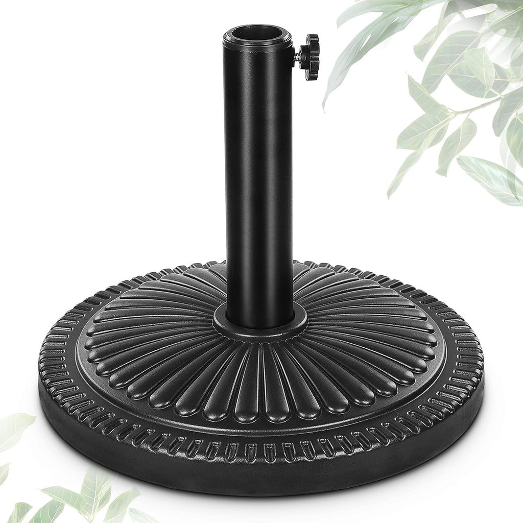 15" 23 lbs Round Patio Umbrella Base Pre-Filled Umbrella Stand Sun-Flower-Pattern Heavy Duty Market Umbrella Base Stand